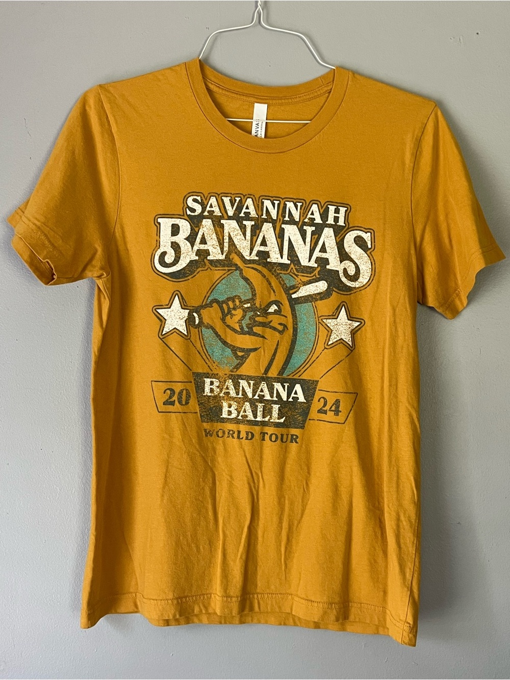 Savannah Bananas 'Banana Ball' Graphic Tee - Mustard Yellow size medium